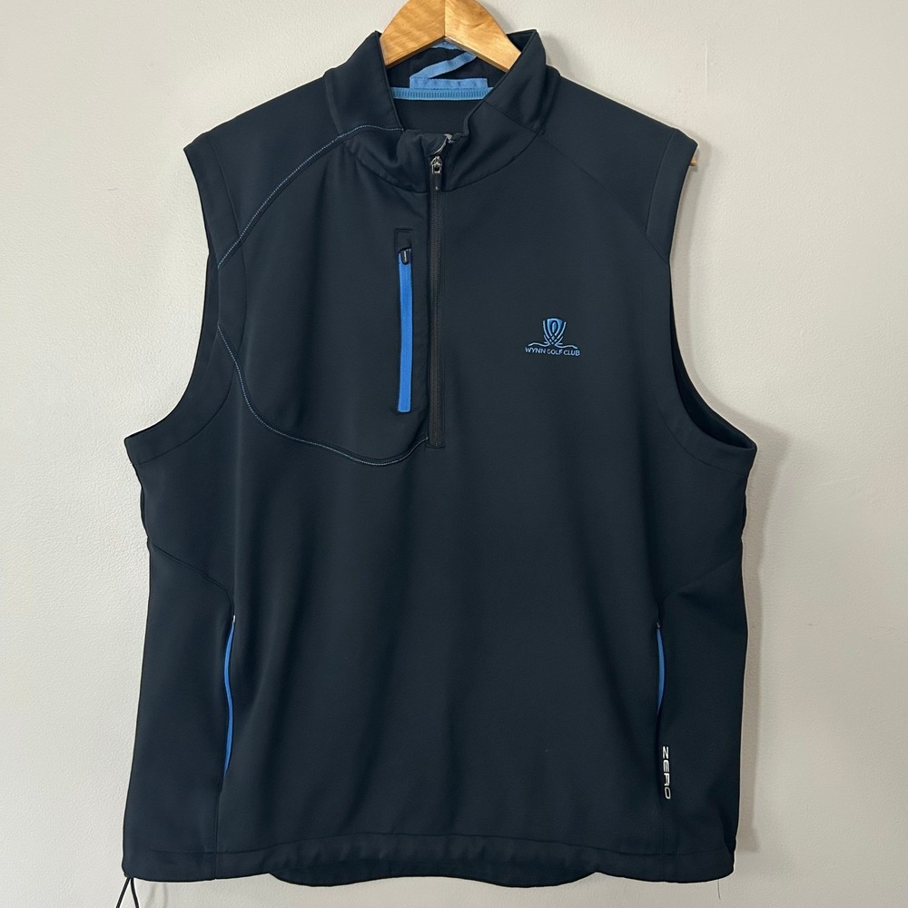 Zero Restriction Vest Mens XL Black 1/4 Zip Golf Tour‎ Series Performance Wynn
